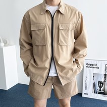 데일트 남자 나일론 투포켓 오버핏 바람막이 셔츠 자켓