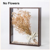 납골당액자 추모 영정사진 미니 수목장 장식 비석 4cm 투명 섀도우 박스 프레임 꽃다발 디스플레이 꽃 케이스 공예 3D 그림 기념품 메모리 나무 탁상, 18.Brown 색상 frame - 20X25cm  1