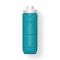 LOVFIR 파스텔 실리콘 자바라컵 접이식 컵 600ml, 청색