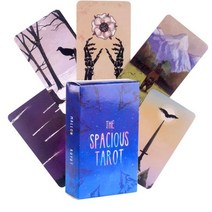 타로 카드 네온 문 데크포켓 사이즈 운명 점술 보드 게임 및 다양한 옵션 턱 박스 포함, The Spacious Tarot