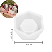 캔들몰드실리콘 콘크리트 화분 금형 DIY 디자인 석고 크리스탈 에폭시 실리콘 다육 식물 가구 공예 장식, 24 Hexagon