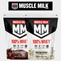 머슬밀크 100% 웨이 프로틴 2.27kg NEW Muscle Milk 100% Whey 5lbs, 초코