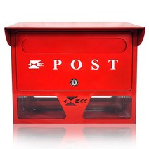 벽걸이 주택 우체통 - 지붕형 우편함 레드 (빨간색), 지붕형 우편함 R(빨간색) - POST
