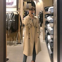 Z3JC 봄가을 하프기장 터틀넥 오버 슬랙스 캐주얼 루즈핏 남성 트렌치코트