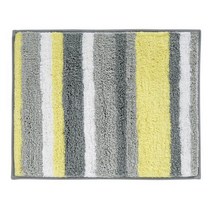 iDesign Stripz Microfiber Polyester Bath Mat Non-Slip Shower Accent Rug for Master Guest and Kids, 1