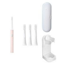 전동칫솔 미지아-T100 음파 전동 스마트 칫솔 충전식 IPX7 방수 헤드 여행용 박스, 18 pink set 1