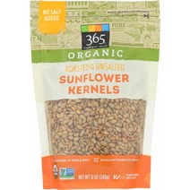 (미국직배) 365 Everyday 구운 무염 해바라기씨 340g 3팩 Organic Sunflower Kernels Roasted & Unsalted 12 oz
