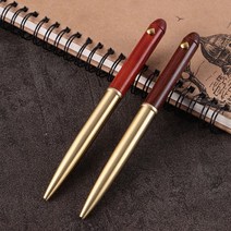 고급 각인가능 앤틱 우드 황동 볼펜, 블랙
