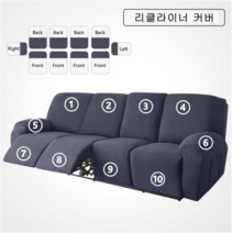 FORCHEER 시바스 리클라이너 커버 1인용 2인용 3인용 4인용 소파 리폼 덮개, 네이비블루