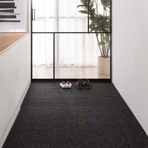 심플먼트 현관 베란다 발코니 화장실 바닥 타일 셀프 인테리어 PVC 코일 매트(무지 통풍형), 블랙 통풍형, 1폭