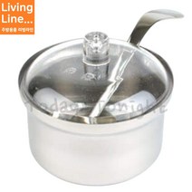 Kitchen 스텐 업소용 다데기통 양념 단지 스텐레스 다대기 용기 다진마늘 들깨통 양념통, ♡천성 스텐양념통 1호 + 양념 숟가락 1개♡, [ 1개 ]