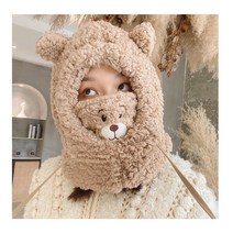 브로위즈 방한모자 양털모자 뽀글이모자 넥워머 곰돌이 마스크 털 모자 방한모 귀덮개 귀달이