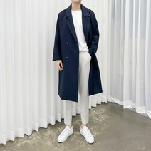2컬러 더블 세미 오버핏 봄 가을 코트 3color