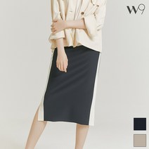W9 [W] 배색 H 라인 스커트_TMWHB23Q02-T