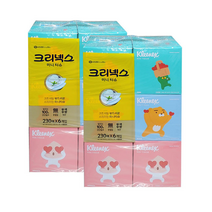 유한킴벌리 크리넥스 230매 (6개) [2팩] 먼지없는 각티슈 곽티슈 천연펄프 사각티슈 비염티슈