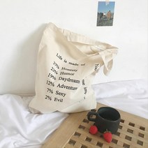 원더씨 라이프 레터링 에코백