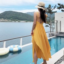 비너스 시폰 이중 롱원피스 여름원피스 비치원피스