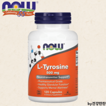 나우푸드 L티로신 타이로신 Tyrosine 500mg 120캡슐, 나우푸드 L티로신 Tyrosine 500mg 120캡슐, 1개, 120개