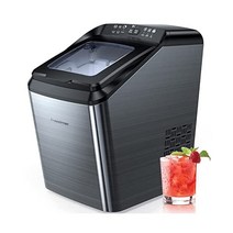 Freezimer 제빙기 조리대 15kg(33파운드)/24시간 휴대용 기계 조리대 7-10분 안에 준비된 큐브 9개 2가지 사이즈 얼음 아이스 스쿱 바구니 및 계량 컵이 있는 셀프