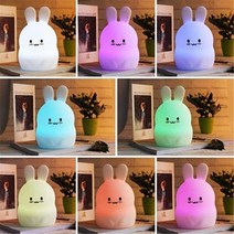 토끼무드등 실리콘 침실 야간 조명 충 식 색 변경 터치 센서 원격 제어 귀여운, 핸드 샷