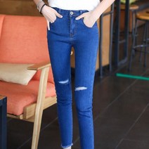 가바바 여성 청바지 슬림핏 찢어진 데일리 여름 데님바지 G37379