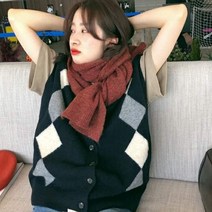 오르네트 여성 루즈핏 다이아몬드 니트 조끼 베스트