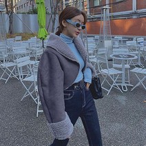 에코퍼자켓 페이크 인조 퍼 양털 부클 크롭 숏 뽀글이 레더 핸드메이드 볼레로 무스탕 자켓