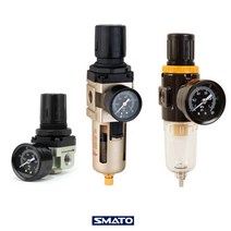 SMATO 에어필터 에어레귤레이터 컴프레셔 수분필터 압력조절 1/2 1/4 3/4 3/8, 선택2 (1/4 경제형), 1개