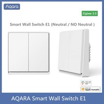 스마트 스위치 블루투스 Aqara 벽 E1 지그비 3.0 홈 무선 키 라이트 와이어 중립 없음 Home homekit, 04=NoNeutral2key