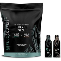 [미국직배송] Reflux Gourmet 싱글 서브 멀티 팩 25 통풍 캐러멜 구조 및 빅토리아 초콜릿 천연 알긴산염 셀 역류 의상 제공 GERD LPR, [02] 1인용 콤보 팩 (25개)