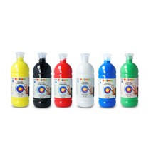핑거페인트 750ml 대용랑 낱색 1개(흰색 노랑 빨강 검정 파랑 초록), 흰색