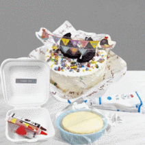 생크림 수제 미니 레터링 도시락 케이크 만들기 세트 DIY 키트 체험 재료 생일 결혼 기념일 케익 선물, 단품