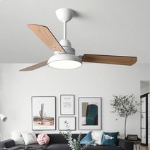 해외직구상품 천장선풍기 LED조명 우드 실링펜 천장 실링팬, 화이트(106cm)