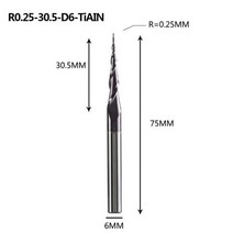 텅스텐 솔리드 카바이드 엔드밀4mm 6mm 8mm 볼 노즈 테이퍼 엔드밀라우터 비트 CNC 목재 메탈 밀링 커터