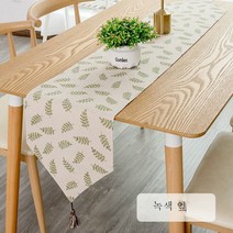 ZZJJC 탁기 모던 심플 티테이블 기포 롱테이블 다대 패브릭 신발장 천개건 침대 기미건, 30*240cm (1호)80-200, 푸른 잎