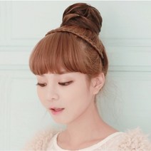 고운머리 똥머리 가발 당고머리 회오리 곱창가발 업스타일, 1개, 메탈실버그레이
