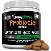 강아지영양제 개를 위한 TummyWorks 프로바이오틱 소프트 츄. 장내 세균총 소화기 건강 면역 지원 가려움증 및 계절성 를 프로바이오틱스. 소화 효소 프리바이오틱스 함유. 미국, [01] 백이십
