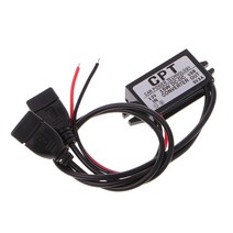 차량용 캐패시터 캐퍼시터 전압안정기 DC 컨버터 12V To 5V 3A Double 2 USB Auto Power Regulator 전압 스텝 다운 15W 총 50mV 최대 20m, 한개옵션0