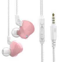 스포츠 헤드폰 밀 서브우퍼 휴대 전화 헤드폰이 있는 인이어 와이어 제어, Ak6-x 카말론 핑크, 규격 없음