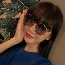 멜라크메 남여공용 편광 빅사이즈 오버 라운드 크리스탈 실버 선글라스