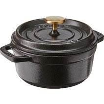 STAUB 주철 더치 오븐 0.4L(0.5쿼트) 라운드 코코떼 프랑스산 1인분 매트 블랙181198, Matte Black
