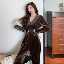 여성 가을 점프 슈트 청 팬츠 바지 데님 긴 멜빵 점프수트 벨벳 가 패션 여신 판진