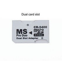 YuXi 메모리 카드 어댑터 마이크로 SD TF 플래시 카드-메모리 스틱 MS 프로 듀오 PSP 카드 싱글/듀얼 2 슬롯 어댑터, White Dual