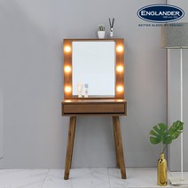 잉글랜더 패런트 600 LED 1단서랍 화장대(거울포함), 고무나무