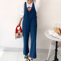 퍼니걸스 브이 데님 점프수트_3409