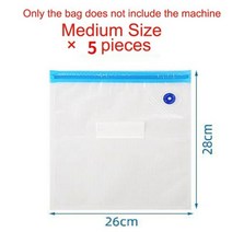 업소용 진공포장기 진공 기계 4 사양 재사용 식품 저장 가방 투명 주방 스토리지 펌프, 07 Medium size 5piece