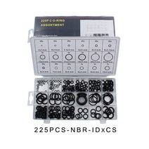o 링 고무 실리콘 o 링 씰 nbr vmq fkm 씰링 o-링 니트릴 와셔 고무 oring 세트 구색 키트 세트 박스 링, 블랙 NBR 225PCS