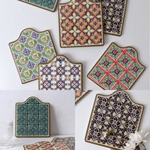 TWKL 모로코 패턴 냄비받침, B(오렌지), 1개