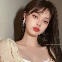 민재만재 롱드롭 체인 귀걸이 실버 라바