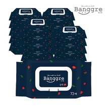 방그레 물티슈 동백 캡형 72매 (70gsm), 20팩